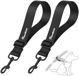 Pawaboo Dog Car Seatbelt, Universal Pet Safety Belt, Chew-Proof Dog Car Restraint with Adjustable Strap, Nylon Woven Belt & PVC Shell Dog Seatbelt, Dog Leash with 360° Hook,20 in, 2 Pack, Black