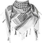 Digniti Shemagh arab scarf mens scarf army scarf military scarf arafat desert scarf White Black for all season for men and women Palestine kuffiyeh ghaza rafah scarf