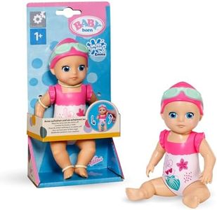 BABY born Splish Splash Emma, Interactive Bath Time Toy Swimming Emma with Wind Up Mechanism, Colourful Toddler Bath Toy, Sensory Fun and Development, 839133 Zapf Creation, Pink