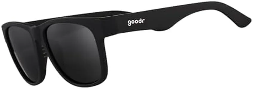 goodr Hooked on Onyx Polarized Sunglasses for Men & Women, Large Sized (BFG), Black Solid Frame with Black Non-Reflective Glare Reducing Lenses, UV400 Protection, No Slip, No Bounce