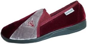 DUNLOP Mens famous WINSTON elasticated gusset slippers (9 UK, Burgundy/Grey)