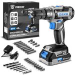 Power Drill Cordless: DEKO PRO Blue Cordless Drill 20V Electric Power Drill Set Tool for Women Drills Cordless with Battery and Charger Drill Driver 20 Volt Drill Driver Kit