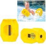 Hydro Tone - HYDRO-BELL Pool Exercise Dumbbells Pair | Water Weights | Functional Strength Training in the Pool | Quick Start Guide (Yellow)