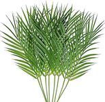 8 Pcs Artificial Areca Palm Leaves Stems Faux Palm Leaf Greenery Tropical Palm Tree Leaves Plants Faux Monstera Leaves for Palm Sunday Floral Arrangement Hawaiian Luau Jungle Beach Wedding Party