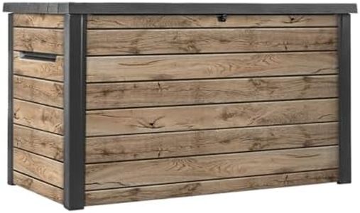 Keter Gartenbox Ontario 870L | 147x83x86 cm | Kunststoff in Holzoptik | Deckel mit Gasdruckfedern | Abschließbar