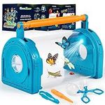 Play-Act Bug Catcher Kit for Kids - Light Up Critter Habitat Box for Indoor/Outdoor Insect Collecting - Includes Bug Tong, Tweezer, Activity Booklet, and Pipette - Gift for Boys and Girls