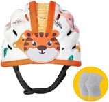 Baby Safety Helmet, Breathable Baby Head Protector for Crawling and Walking, Infant Soft Helmet, Anti-Collision, Ultra-Lightweight, Expandable and Adjustable Age 6m-24m (Orange Tiger)