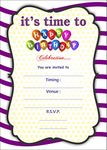 Askprints Birthday Metallic card Invitations with Envelopes - Kids Birthday Party Invitations for Boys or Girls (25 Count) BIC-510