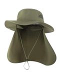 Zylioo L/XL Sun Protection Safari Sun Hats for Big Heads,Wide Brim UV Boonie Hat with Neck Cover,UPF50+ Outdoor Fishing Hiking Hats