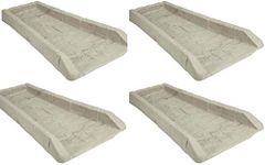 Suncast Outdoor System Decorative Rain Gutter Downspout Splash Block, Easy to Install, Lightweight 1.3 pounds, Stone Light Taupe 4 Pack