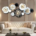 Decor Wishes� Flower Metal Wall Art Metal Wall Decor For Living Room 3d Metal Wall Decor Art Wall Decoration Home Decor (DESIGN 6)