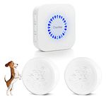 ChunHee Wireless Dog Door Bell, Potty Training to go Outside Light Touch Activation Doggy to Ring to Go Potty,Volume Adjustment (0-110) 55 Ringtones, Includes 2Trigger Buttons and 1Receiver.