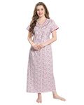 AV2 Women's Cotton Printed Maxi Nightgown (1186BXL_Red_Xl)