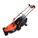 BLACK+DECKER BEMW471BH-B1 1600W Electric Lawn Mower With Bike Handle, 14" (35.5cm) Winged Blade,Max. Mowing Area 600 Meter Square, 45L Grassbox Capacity, 12m Cable Length, 1 Year Manufacturer Warranty