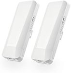 Outdoor Wireless Bridge, Point to Point WiFi Bridge, 5.8GHz 1-3KM Distance, 2X 100Mbps Ethernet Port, 24V PoE Adapter, 2 Pack