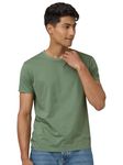 XYXX Men's Solid Regular Fit T-Shirt (XY_CR15_Tshirt_1_Sage Green