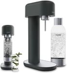 Mysoda Ruby 2 Sparkling Water Maker - Soda Streaming Machine Silent Carbonated Water Machine Robust Long-Lasting Aluminium Soda Maker 1L Water Bottle Without CO2 Cylinder - Black Silver Soda Machine