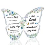 Sympathy Gift, CICAIFALO Remembrance Gifts for Loss of Loved One Father Mother, 5x3.6 In Butterfly-shaped Acrylic Plaque, Sorry for Your Loss Gifts, Remembrance & Condolences Gifts, Memorial Gifts