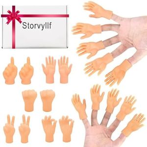 Tiny Hands,20Pcs Miniature Finger Hands Realistic Design Funny Mini Hands for Fingers Gifts Prank Gag Party Finger Puppets