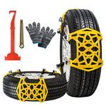 Snow Chains for Cars 7 Pcs Ninonly Universal Anti-Skid Snow Chain Emergency Traction Tire Chain for Cars SUV Truck Driving on Snow and Ice Road, Sand Road Fit Tire Width 165mm-275mm