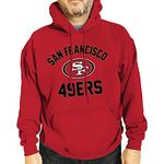 Team Fan Apparel NFL Adult Gameday Hooded Sweatshirt - Poly Fleece Cotton Blend - Stay Warm and Represent Your Team in Style, Red, Large