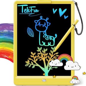 TEKFUN Doodle Board for Kids - LCD Scribbler Boards Writing Boards, Toys for 3 4 5 6 7 Year Old Girls Boys, Toddler Writing Tablet Drawing Board, Gifts for Kids Age 3-8 （Yellow）
