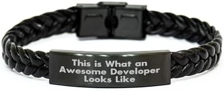 CUCOLUS Developer's Gift Ideas, This Is What An Awesome Developer Looks Like, Braided Leather Bracelet, Christmas Unique Gifts from Men to Developer