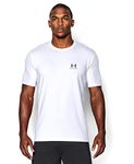 Under Armour Men's CC Left Chest Lock-Up Graphic T-Shirt - White, Large