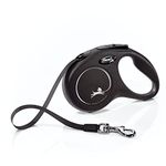 Flexi 25210763: Classic Retractable Tape Dog Leash, Blk Sm 33 Lbs 16Ft