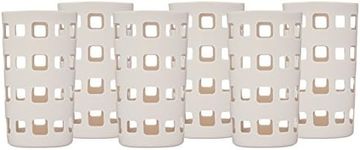 Silicone Glass Water Bottle Sleeves - 6-Pack of Protective Holders 16-18 oz Capacity - Anti-Slip Protection for Beverage Containers - Insulating Carriers for Smoothies and Juices (Pearl Grey)