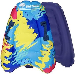 KAHOO Bodyboard gonflable avec poignées, planche de natation portable, surf pliable, flottante pour adultes surf, piscine, été, sports nautiques (Y1) Bleu ciel et foncé.