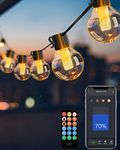 Outdoor String Lights with App Remote Control, 50FT Patio Lights G40 Globe 25 Led Bulbs 2000K Waterproof Shatterproof Connectable Christmas Hanging Light Timer for Indoor Outside Porch Party Decor