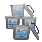 FAIRBIZPS Bio-Medical Sharps Container Waste Box, Metallic Implants, Bio-hazard, Bio-Medical Sharps Container Puncture Proof Box 5 LTR Pack 4
