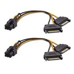 Cable Matters 2-Pack 6-Pin PCIe to 8-Pin PCIe Adapter Power Cable - 4 Inches 6 Pin PCIe to 2x SATA