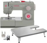 SINGER Heavy Duty Holiday Bundle - 4452 Heavy Duty Sewing Machine with Extension Table & 2 Presser Feet | Strong Motor, 110 Stitch Applications, Full Metal frame, 1-step Buttonhole & LED Light