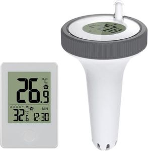 Wireless Pool Thermometer Floating Easy Read Remote, Digital Thermometer – 197ft Range, -40°C to +70°C, IPX8 Waterproof, Reusable, Temperature Monitor for Tub and Ponds/Ice Bath/Swimming Pool