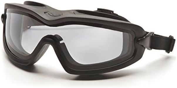 Pyramex Safety V2G-XP Eyewear, Black Strap, Clear Anti-Fog Dual Lens