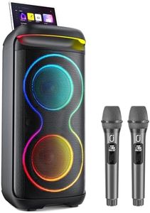 JYX Karaoke Machine with 2 Wireless Microphones for Adults, Big Bluetooth Party Speaker with LED Disco Light, Support TWS/USB/AUX/TF Card Input, Perfect for Outdoor, Home, Stage Subwoofers, T20T