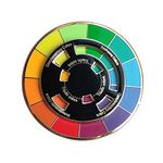 Creative Color Wheel Enamel pin, The Spinning Wheel Moves Nicely，Color Wheel Brooch (Color Wheel Enamel pin), 2inch, Zinc, enamel