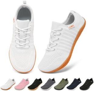 Geweo Zapatillas Barefoot Mujer Hombre Zapatos Descalzos Minimalistas Sneakers Barefoot Shoes para Trail Running Correr Caminar Gimnasio Senderismo Blanco 40