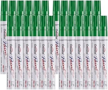 Overseas Paint Pens Paint Markers Bulk - 24 Pack Green Permanent Oil Based Markers Set, Quick Dry, Waterproof, Medium Tip Marker Pens for Metal, Rock, Ceramic, Wood, Plastic, Canvas, Glass, Rubber