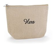 Hortense B. Hewitt 42259 Wedding Accessories Jute Cosmetic Bag, Hers