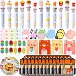 Welcome Back to School Gifts for Kids, 134 Pcs First Day of School Goodie Bags, Stationery Party Favors for Kids - 12 Pack Stationery Birthday Party Supplies Goodie Bags School Classroom Rewards