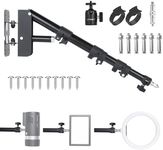 UTEBIT Wall Mount Triangle Boom Arm 43.3inch/110cm, 180° Flexible Rotation Ring Light Mount Adjustable Camera Mount for Studio Video Light, Monolight, Photography, Softbox, Reflector (Black)
