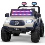 Baybee Renegade Battery Operated Jeep for Kids, Ride on Toy Kids Car with RGB Windshield Light & Music | Electric Jeep Battery Car | Baby Big Car for Kids to Drive 3 to 8 Years Boys Girls (Desert)
