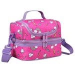 Lunch Bag for Girls, ChaseChic Kids Lunch Bag Insulated Lunch Box Lightweight Lunch Organizer Leak-Proof Cooler Bag with Dual Compartment and Detachable Adjustable Shoulder Strap, Pink Cat