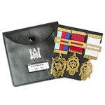 THE MASONIC COLLECTION - Regalia Pocket and Wallet Jewel Holder Leather Set - Store Jewels Comfortably - Personalization Available - A Perfect Masonic Gift Accessory For Freemason Men