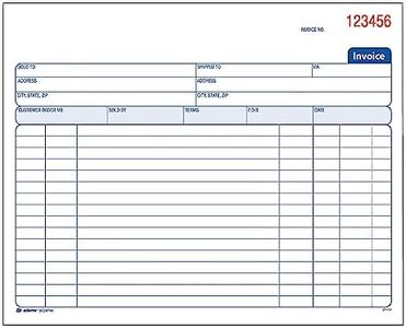 Adams Spiral Invoice Book, 8 1/2 x 7 1/4 Inches, 2-Part, Carbonless, White/Canary, 50 Sets per Book (SCD8740)