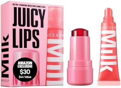 Milk Makeup Cooling Water Jelly Tint + Balmade Hydrating Lip Balm Set – Sheer Red Lip + Cheek Stain and Sheer Gloss with High-Shine Finish – Full Size Chill (Red) 0.17 oz + Werk Out (Dusty Rose) 0.4oz