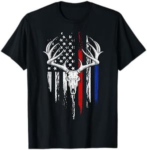 Bowhunting American Flag USA Bow Whitetail Deer Hunter Gift T-Shirt